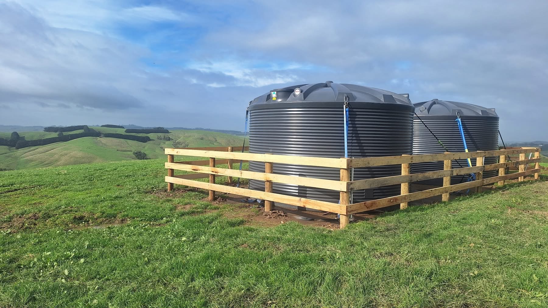 Completed post and wire agricultural fence